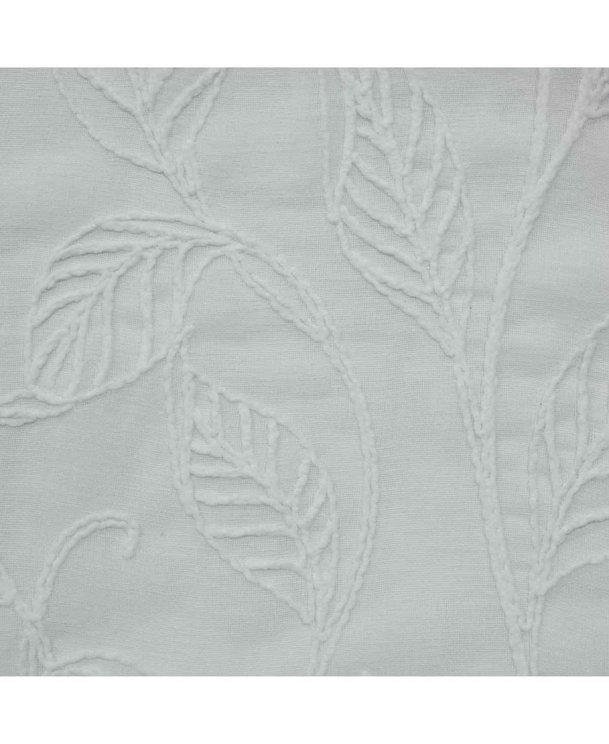 Habitat 100% Polyester Lausanne Sheer Chenille Leaf Delightful Texture Grommet Curtain Panel 52" x 84" Off White