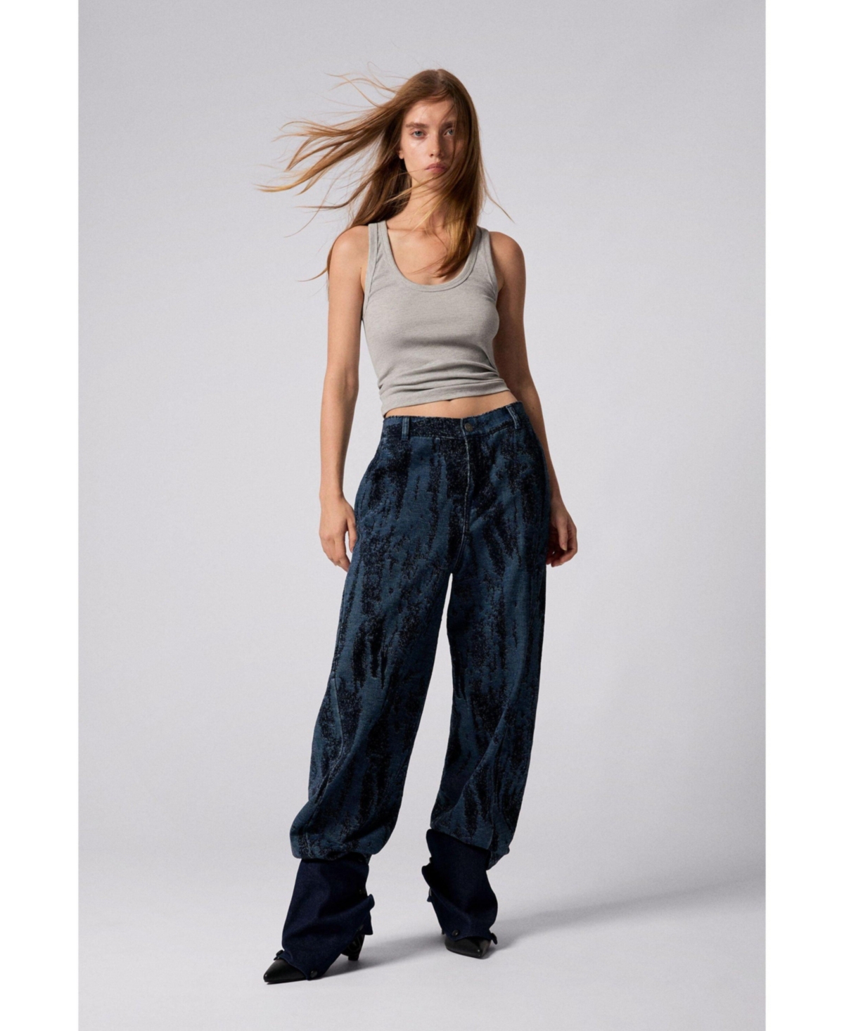 Desigual Women's Jacquard gradient denim trousers