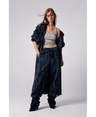 Women's Jacquard gradient denim trousers