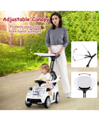 Baby 3-in-1 Sliding Walker w/ Adjustable Canopy Horn Music & Light