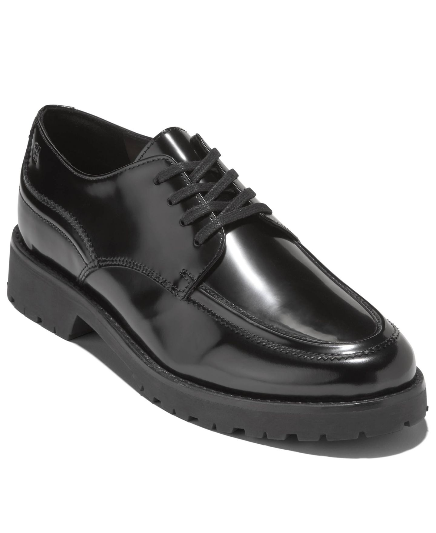 Женские туфли Cole Haan Lug Oxfords, цвет: Чёрный кожаный — фото 1