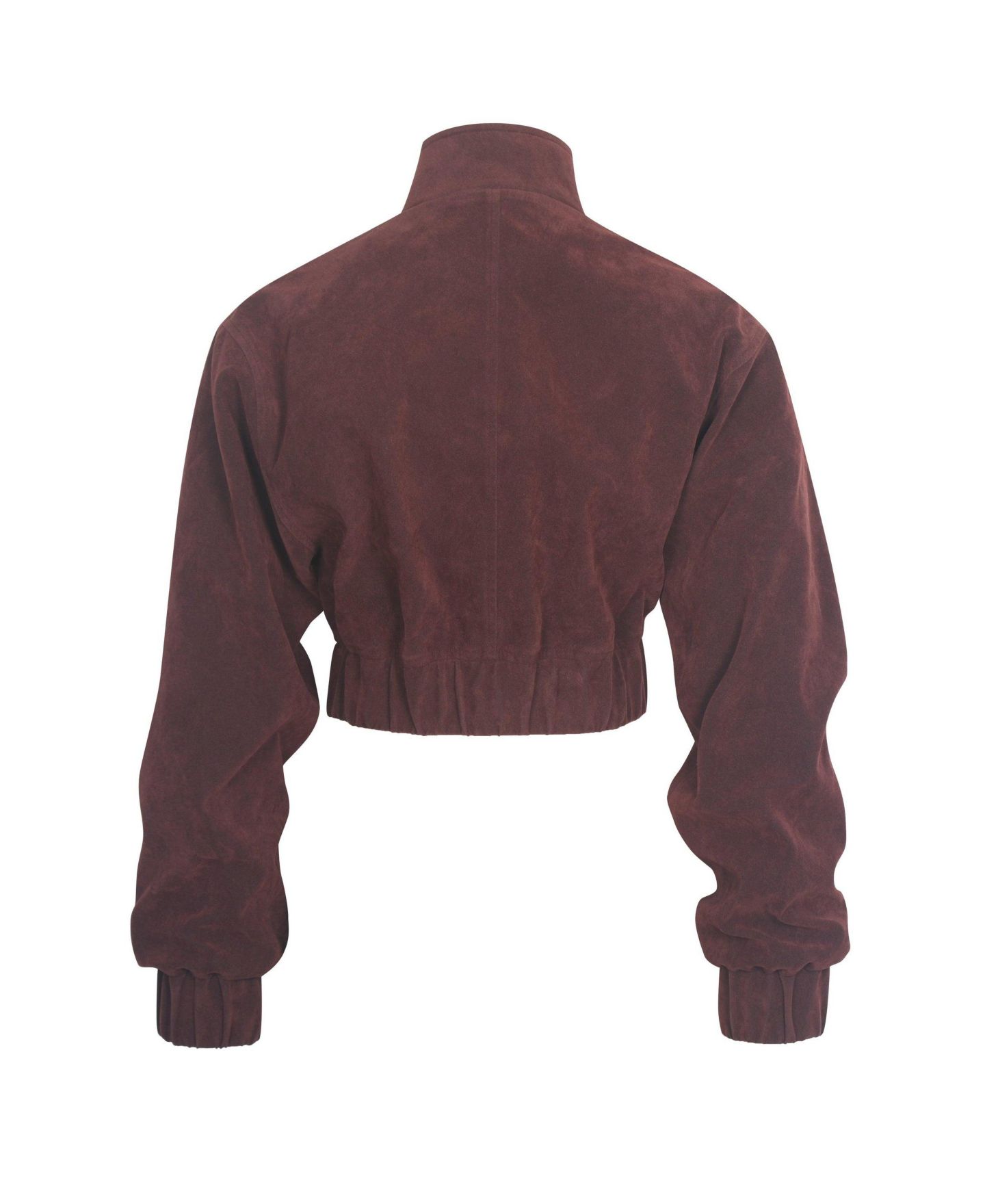 Женская куртка Miss Circle Women Farryn Mahogany Faux Suede Cropped Bomber, цвет: Красное дерево — фото 10