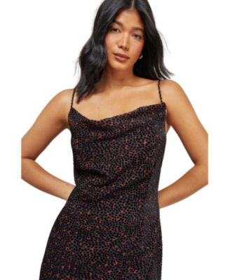 Women's Spot Devore Cowl Neck Maxi Dress.