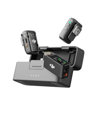 Mic 2 Wireless Microphone System with 2 Transmitters, 1 Receiver, Charging Case, Noise Cancelling, for iPhone, Android, Camera