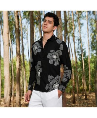 Men's Obsidian Black Maxi-Flora Shirt