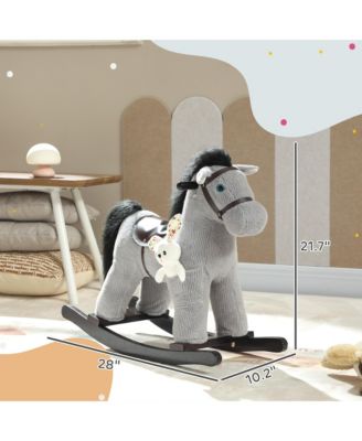 Toddler Rocking Horse, Kids Ride on Toy with Realistic Neigh