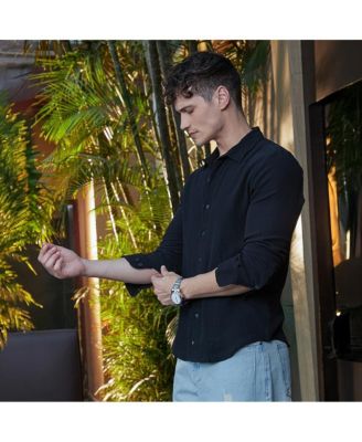 Men's Midnight Black Breezy-Weave Shirt