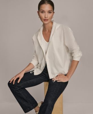 Women's Front Button Hooded Jacket