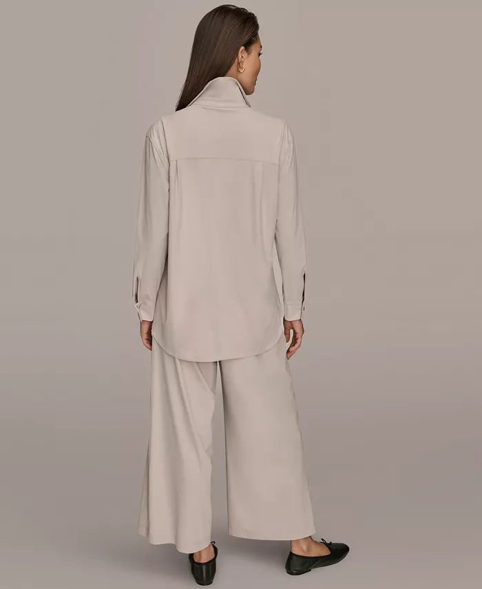 Women's 4-Way Stretch Knit Long Sleeve Button-Front Shirt - thumbnail 7