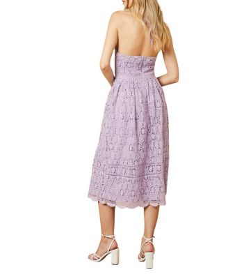 Women's Lace Detail Halterneck Midi Dress