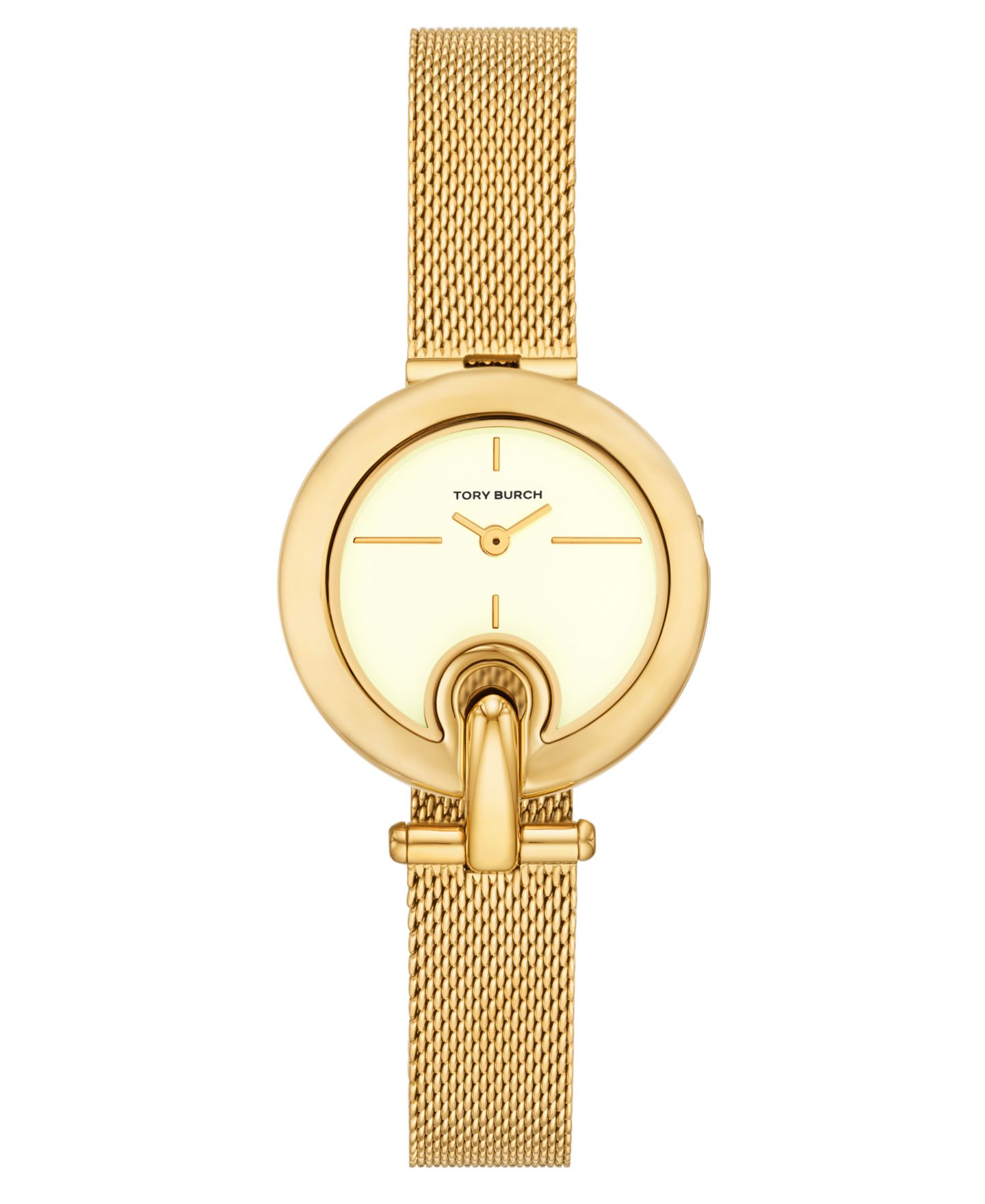 Женские часы Tory Burch The Pierced Small Quartz Two-Hand Gold Stainless Steel, 30mm — фото 1
