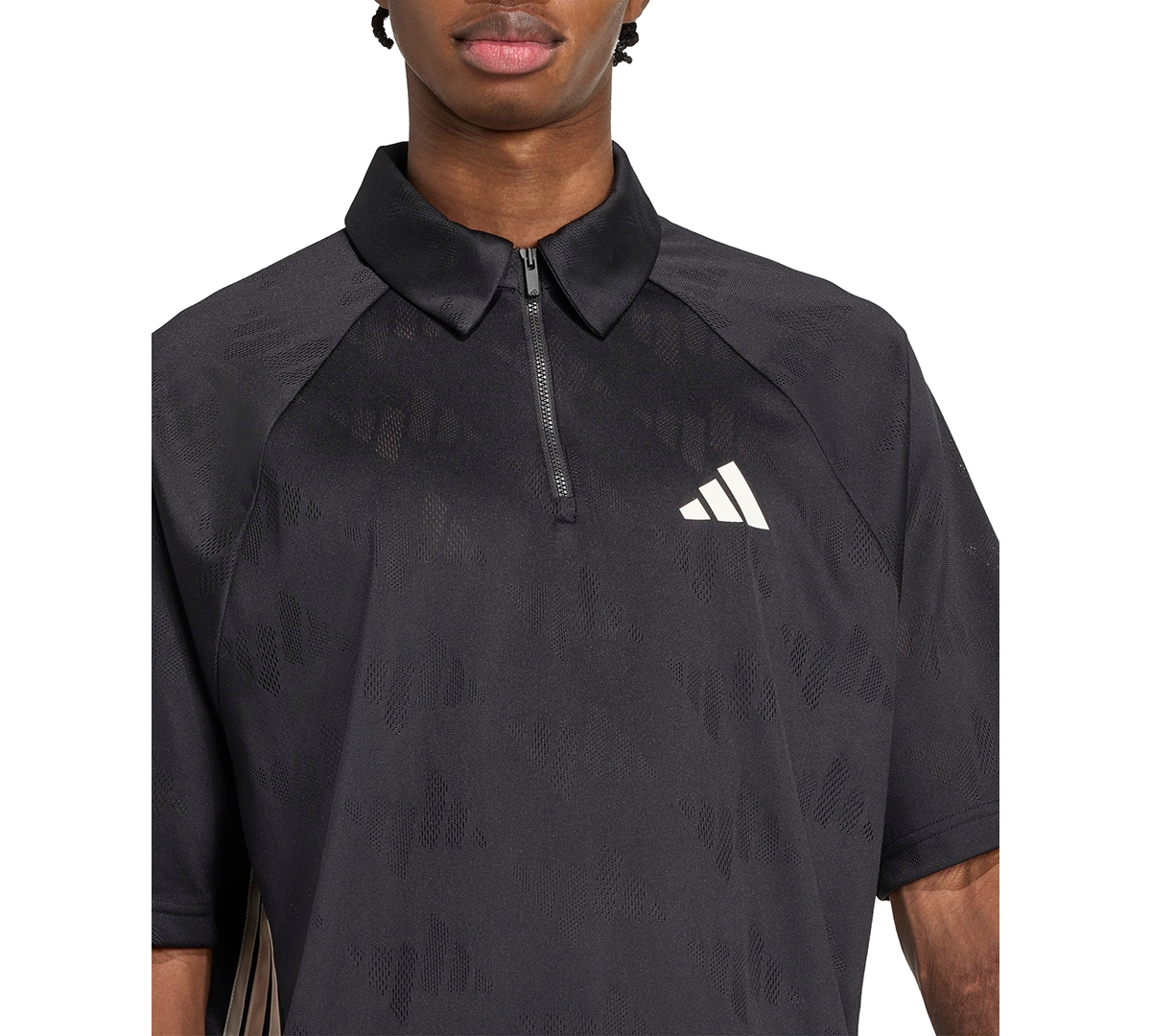 adidas Men's Stadium 3-Stripes Jacquard Short-Sleeve Polo Shirt