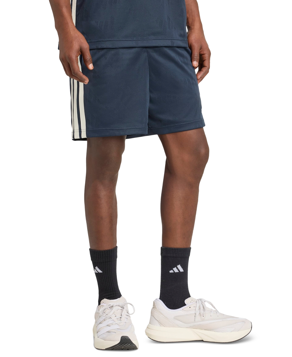 adidas Men's Stadium 3-Stripes Jacquard Sportswear Drawstring Shorts