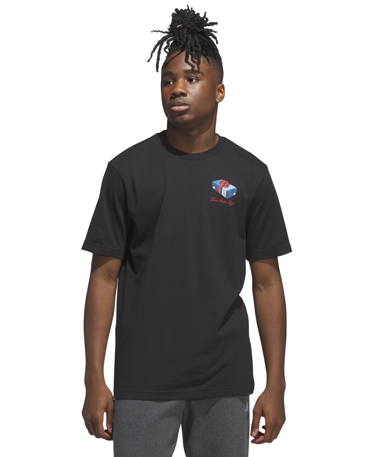adidas Men's 3-Stripes Lights Giftbox Graphic Short-Sleeve T-Shirt