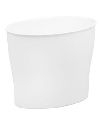 Small Oval Plastic Bathroom Trash Can - Set of 2 - White - Made in USA