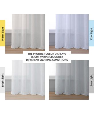 Grommet Textured Faux Linen Sheer Curtain