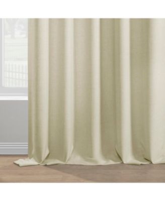 Gravity Ivory Italian Faux Linen Room Darkening Curtain