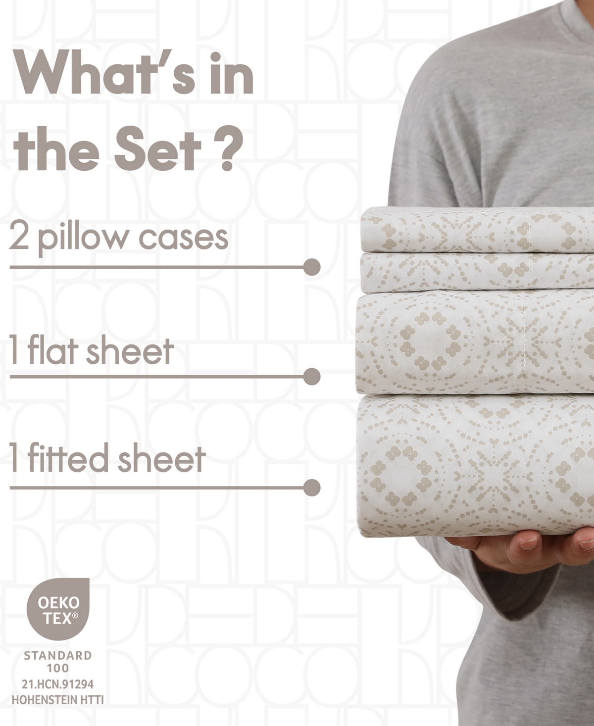 Elle Decor Printed 4-pc. Sheet Set, Full In Gray