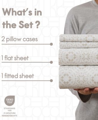 Printed 4-Pc. Sheet Set, Queen