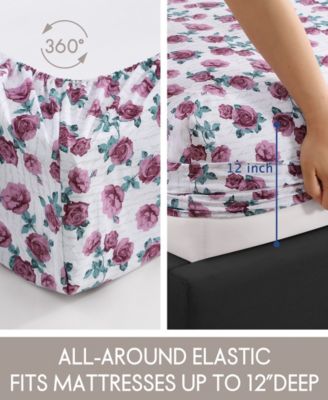 ELLE D&eacute;cor Printed 4-Pc. Sheet Set, Full