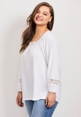 Women's Crochet Trim Top