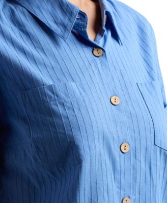 Juniors' Short-Sleeve Button-Up Shirt