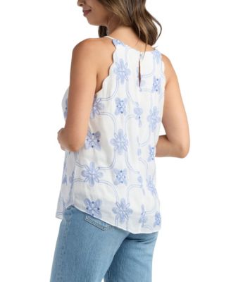 Juniors' Embroidered Sleeveless Top
