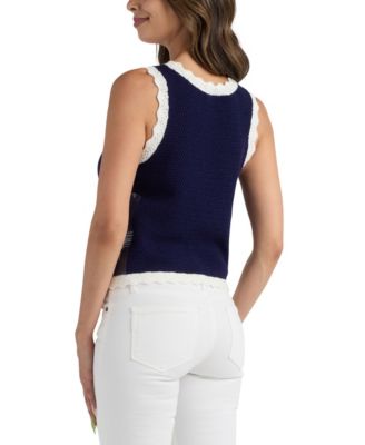 Juniors' Resort Sleeveless Scoop Neck Sweater