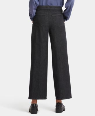 Women's Teresa Wide Leg Ankle Pleated Jeans