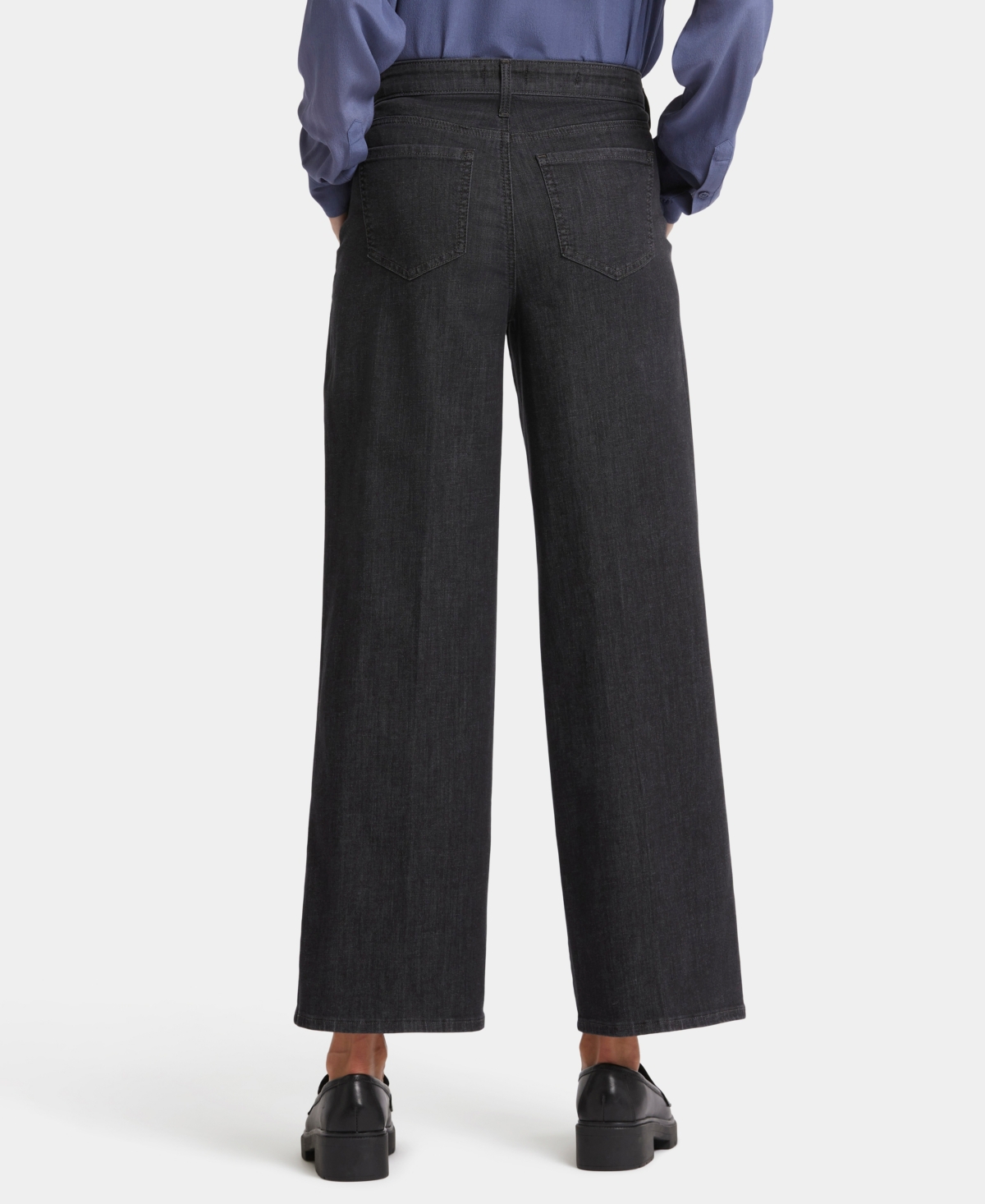 Nydj Teresa Ankle Wide Leg Jeans In Eternity In Black
