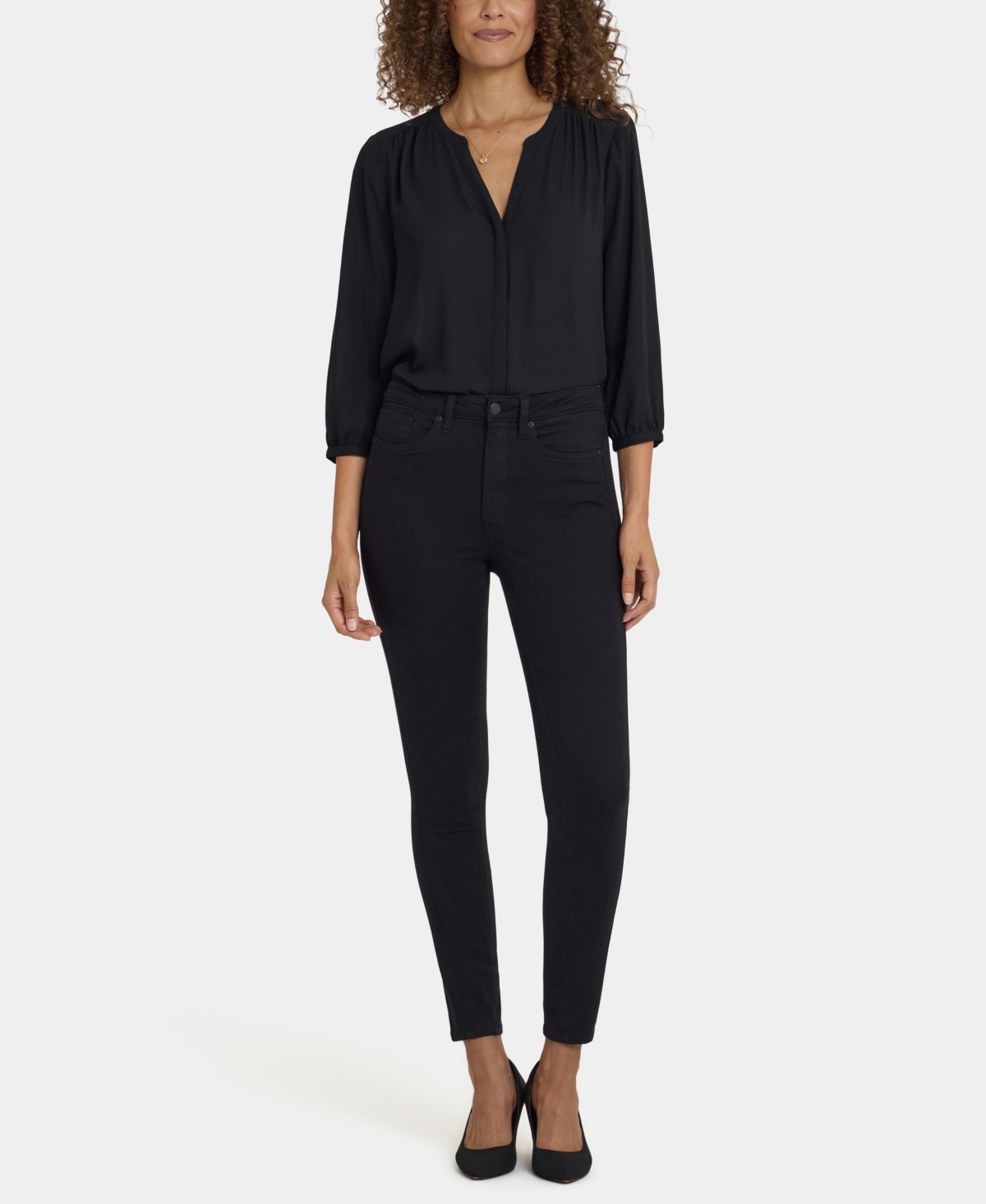 Nydj Women's Ami Skinny Contoured Seam Jeans In Black
