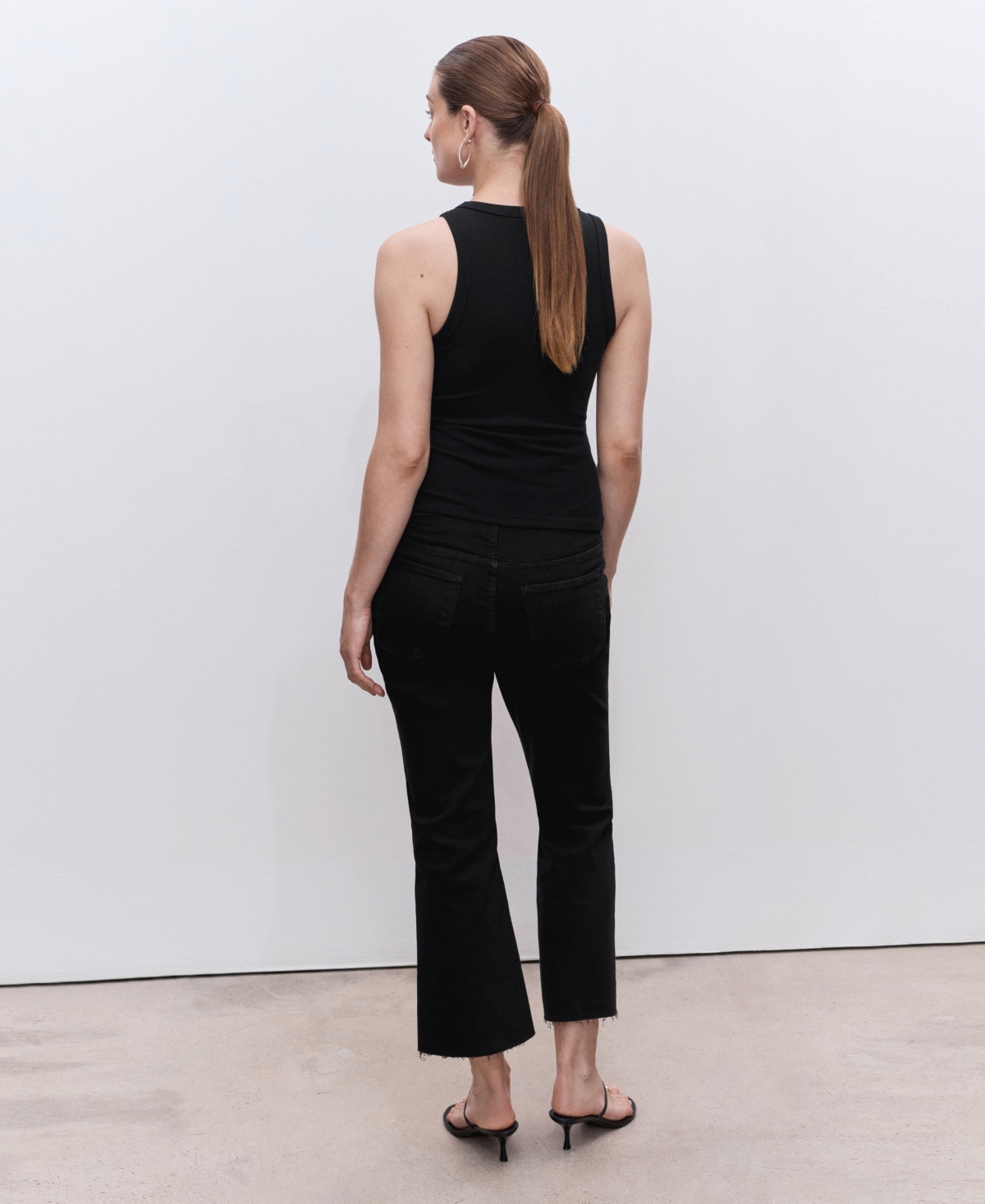 Mango Women's Maternity Flared Cropped Jeans In Black