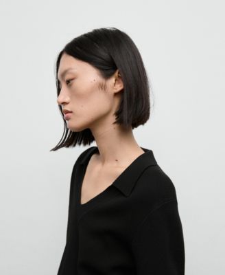 Women's Fine-Knit V-Neck Sweater