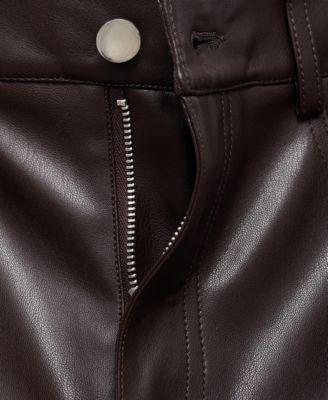 Women's Leather-Effect Straight Pants