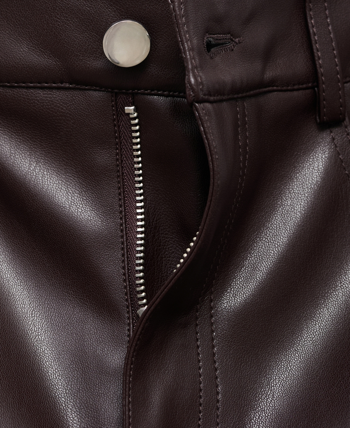 Mango Women's Leather-Effect Straight Pants