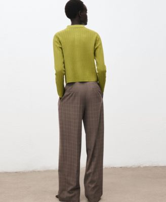 Women's Polo-Neck Ribbed Sweater