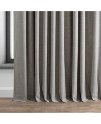 Dark Greige Extra Wide Performance Linen Hotel Blackout Curtain
