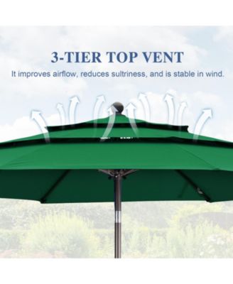 Garden Market Umbrella - 10 FT x 8.3 FT Outdoor Patio Umbrella Round