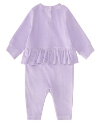 Baby Girls Long-Sleeve Ruffle Waist Coverall