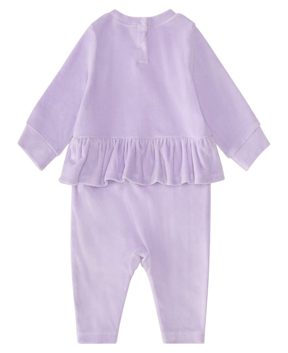 Adidas Originals Baby Girls Long-sleeve Ruffle Waist Coverall In Purple
