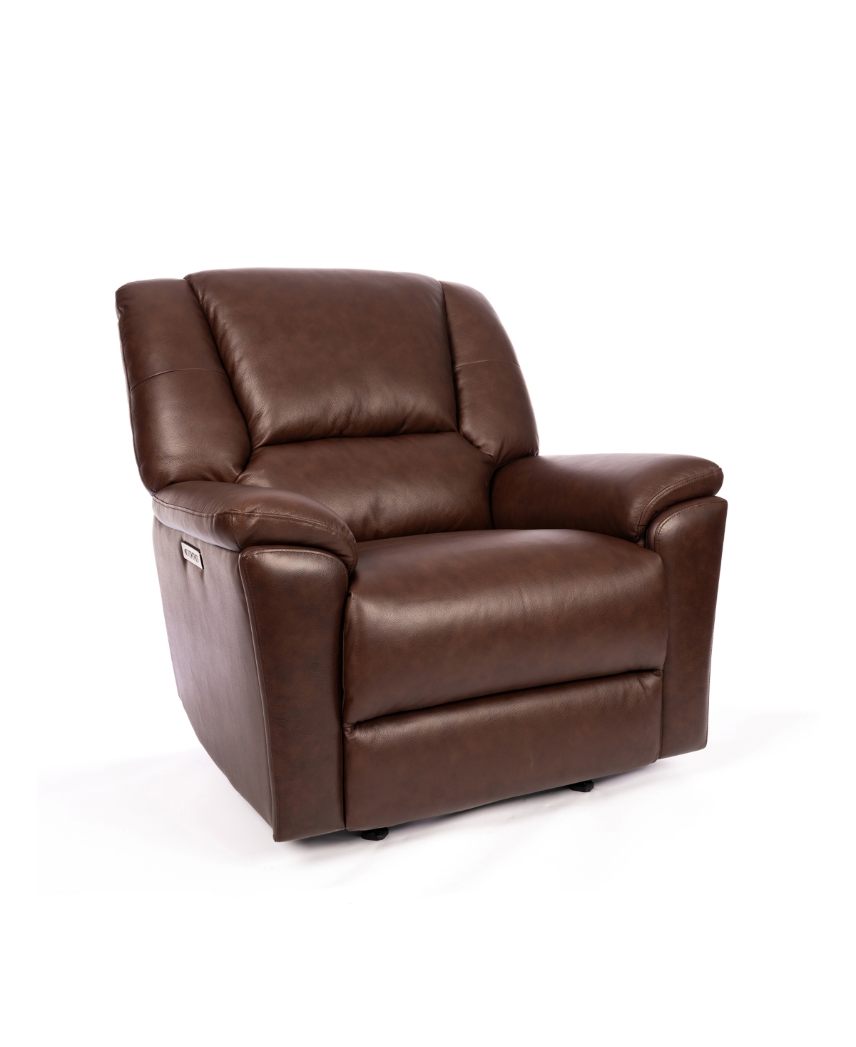 Flexsteel 44" Leather Preston Power Gliding Recliner With Power Headrest Lumbar In Brown