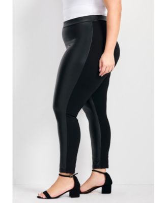 Women's Leather & Ponte Pant