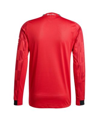 Men's Red Manchester United Home 2025/26 Authentic Player Long Sleeve Jersey