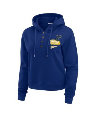 Women's Blue St. Louis Blues Waffle-Knit Pullover Hoodie