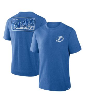 Fanatics - Men's Heather Blue Tampa Bay Lightning Fan Lanes Tri-Blend T-Shirt