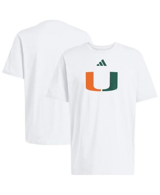 adidas - Men's White Miami Hurricanes Locker Logo T-Shirt