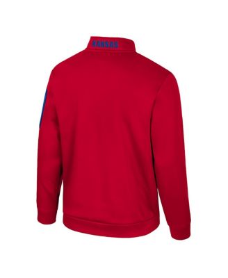 Men's Red Kansas Jayhawks Mainframe Quarter-Zip Fleece Jacket