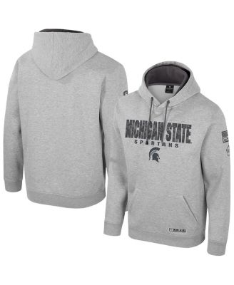 Colosseum - Men's Heather Gray Michigan State Spartans Oorah OHT Military Appreciation Pullover Hoodie