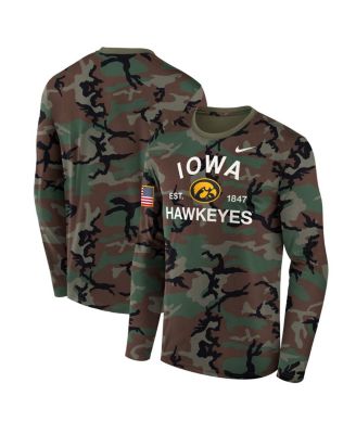 Nike - Men's Camo Iowa Hawkeyes 2025 Military Appreciation Legend Dri-FIT Long Sleeve T-Shirt