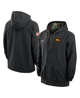 Nike - Men's Black Iowa Hawkeyes 2025 NCAA Military Appreciation Full-Snap Jacket